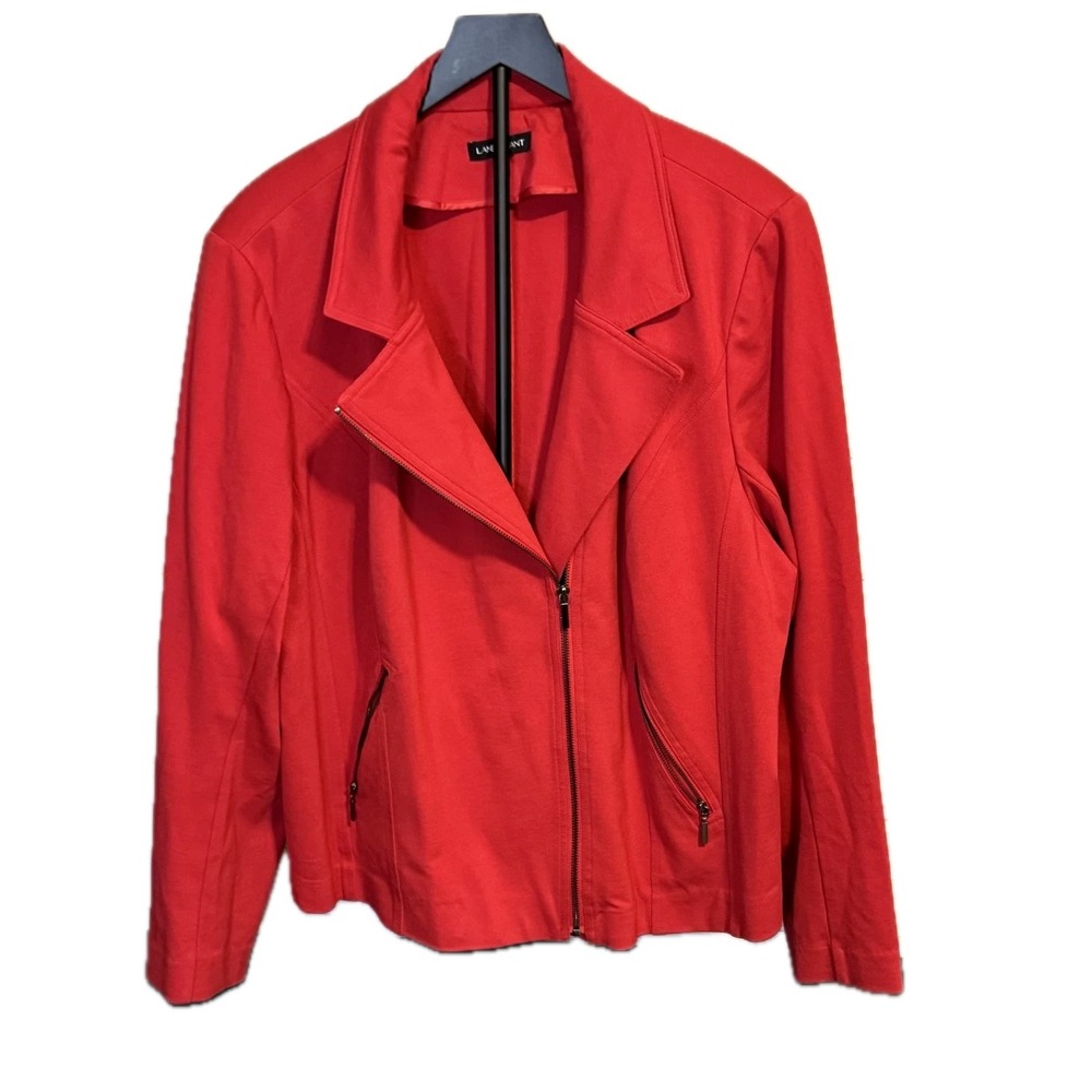 Lane Bryant Red‎ Asymmetrical Zip Coat Women's Size 28 Plus